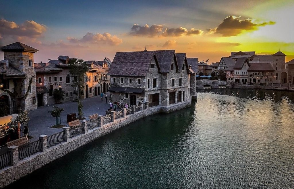 Vue aérienne de Riverland à Dubai