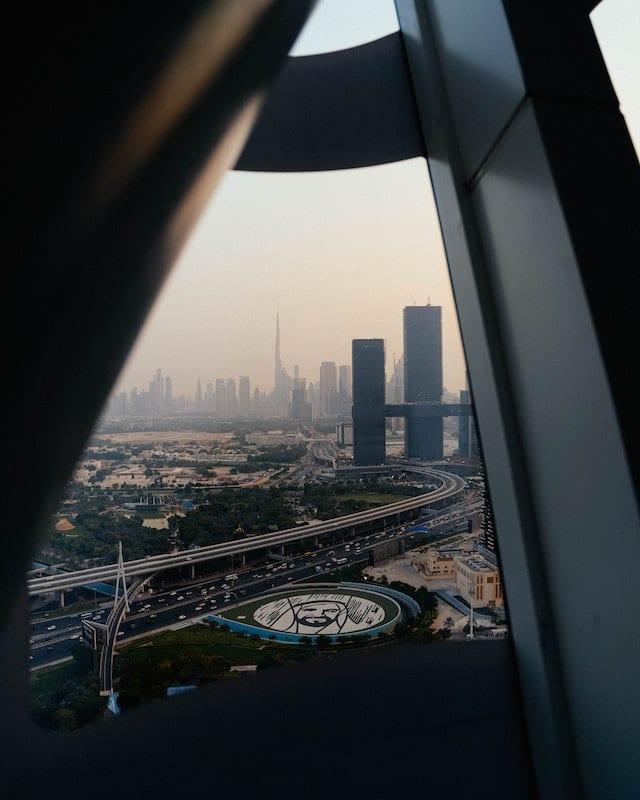 Vue sur la Burj Khalifa depuis le Dubai Frame