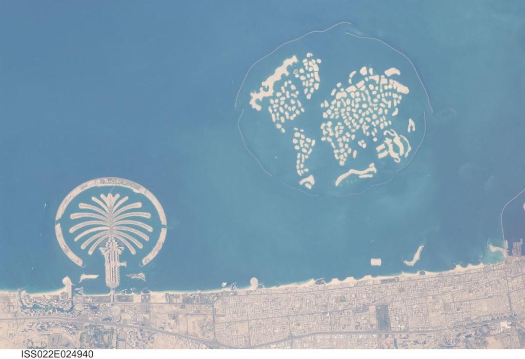 World Islands à Dubai, ensemble d'îles artificielles en forme de carte du monde