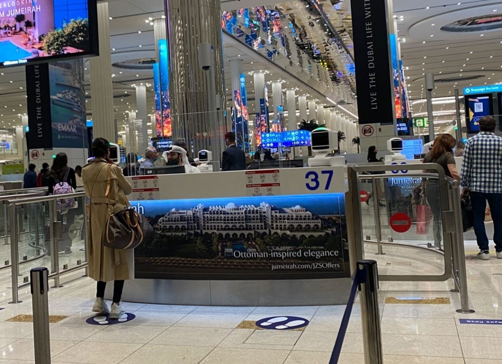 Going through customs at Dubai Airport