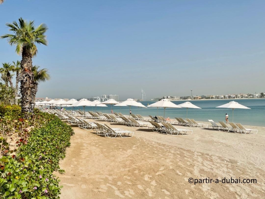 Private beach at the Atlantis Hotel and Aquaventure Waterpark in Dubai.