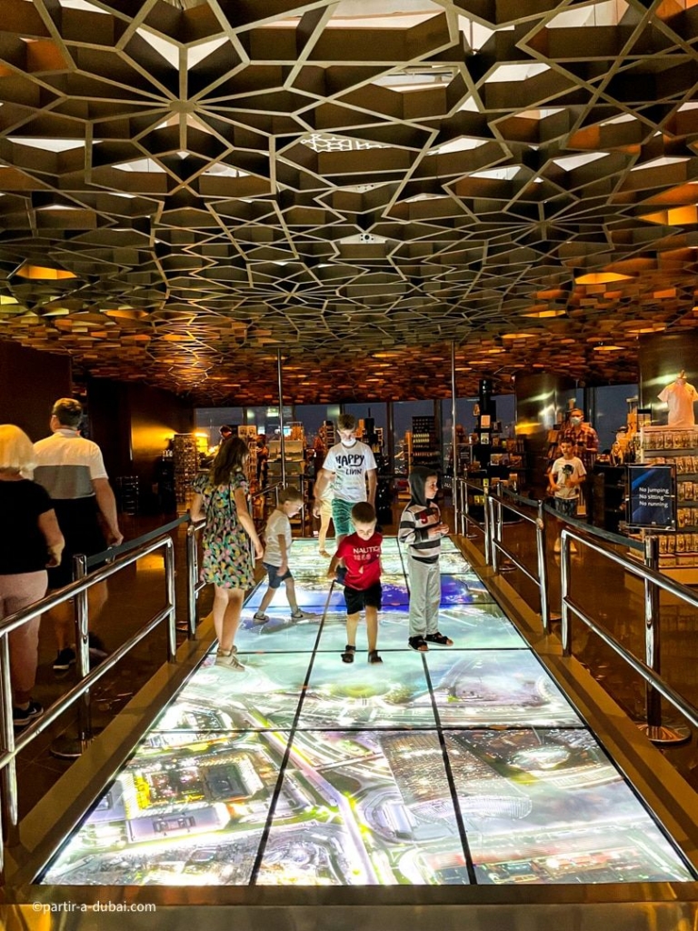Burj Khalifa Glass Floor installed on the 125th floor of the observatory. The glass floor, which lets you see out over the city, cracks with every step you take!