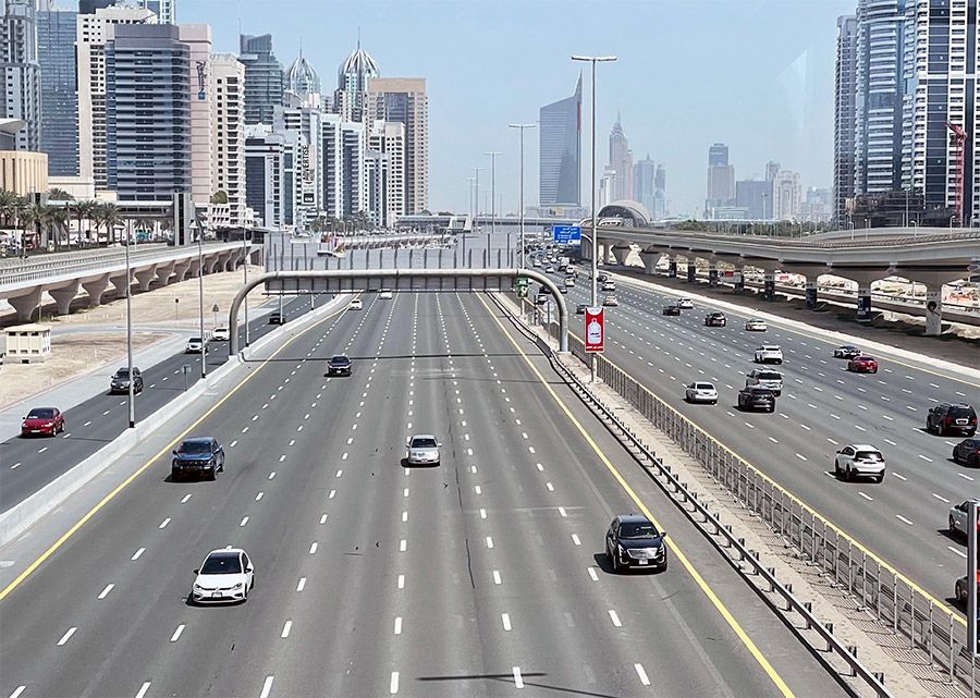 Sheikh Mohammed bin Rashid Highway connecting Downtown and Dubai Marina