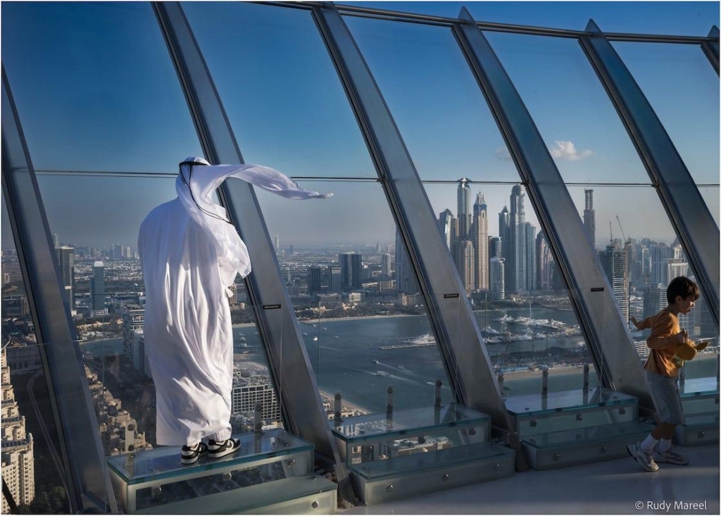 View of Downtown Dubai from the rooftop of The View at Palm Jumeirah, Dubai