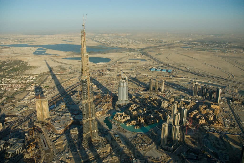 Photo of the Burj Khalifa under construction