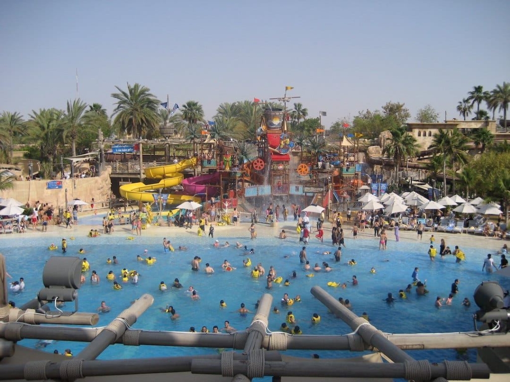 Giant water playground at Wild Wadi Waterpark in Dubai